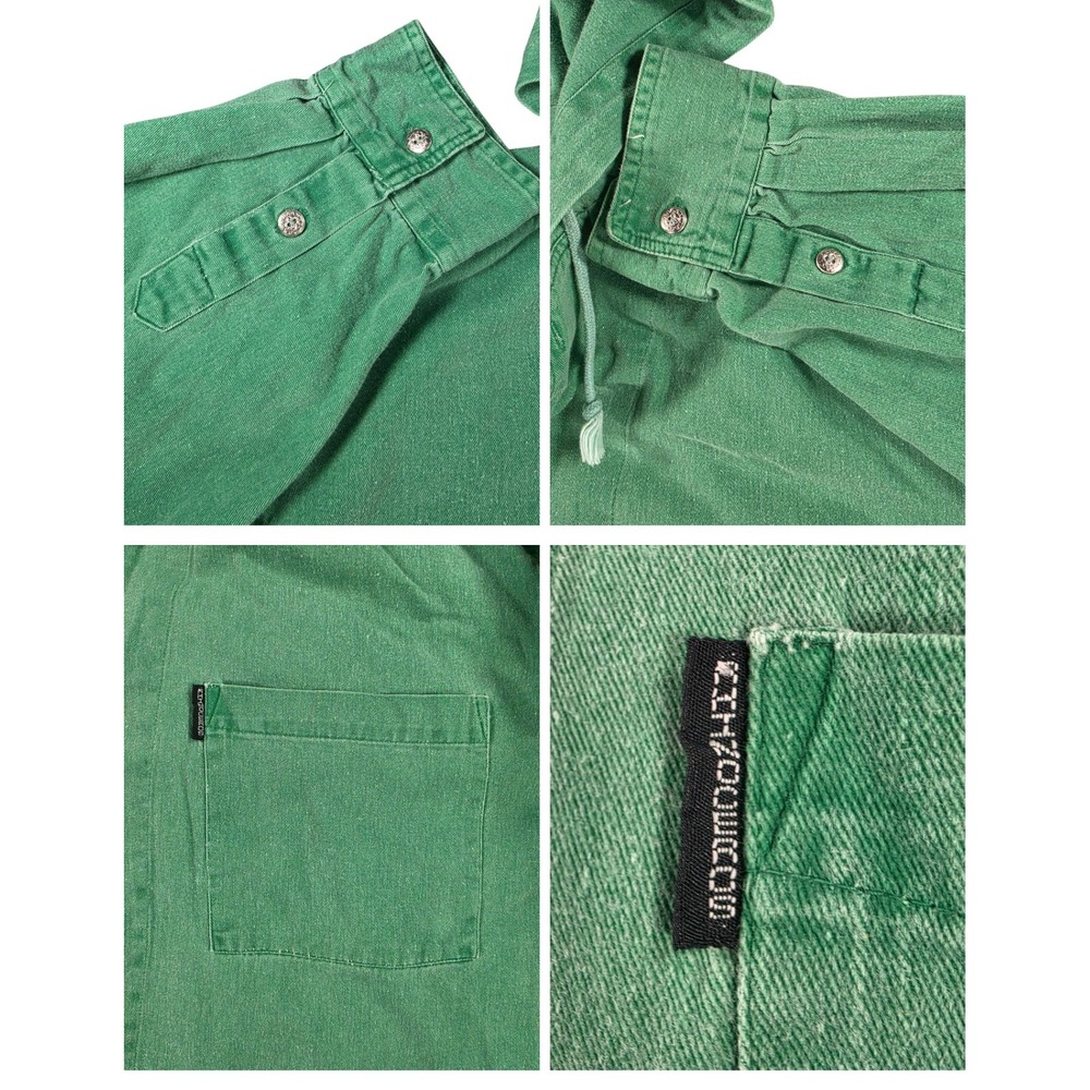 VTG‎ rugged cotton workwear gorpcore hooded button up Green Men's L Rhinoceros - Picture 4 of 8